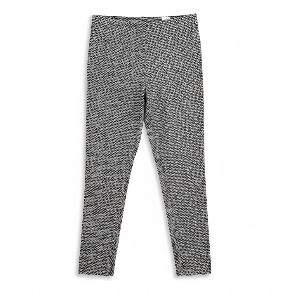 Michael Kors Geometric Slim Pull On Pants Black White Large Chic Stretch Mod